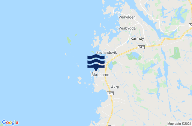 Mappa delle maree di Åkrehamn, Norway