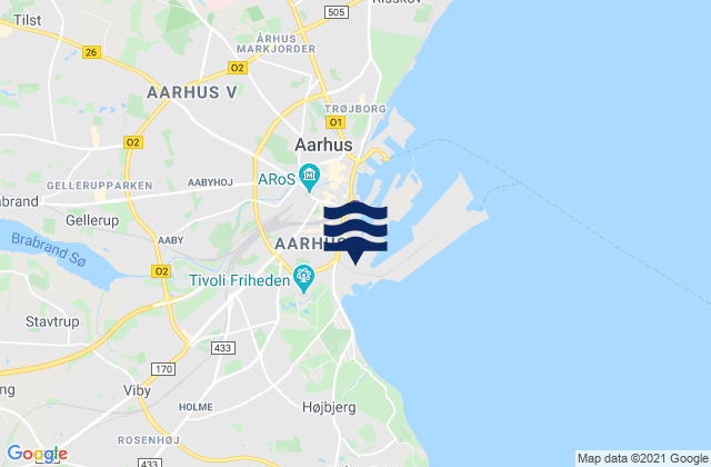 Mappa delle maree di Århus Kommune, Denmark