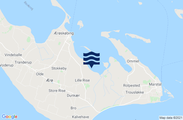 Mappa delle maree di Ærø Kommune, Denmark