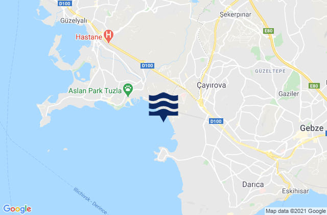 Mappa delle maree di Çayırova, Turkey