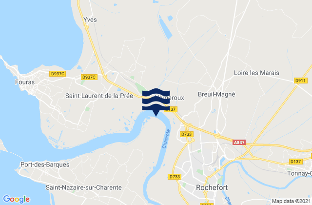 Mappa delle maree di Échillais, France