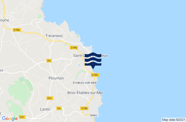 Mappa delle maree di Étables-sur-Mer, France
