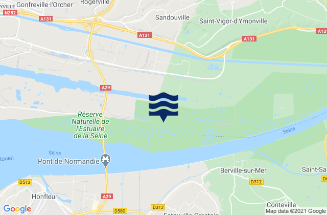 Mappa delle maree di Étainhus, France
