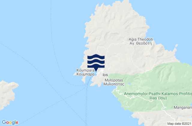 Mappa delle maree di Íos, Greece