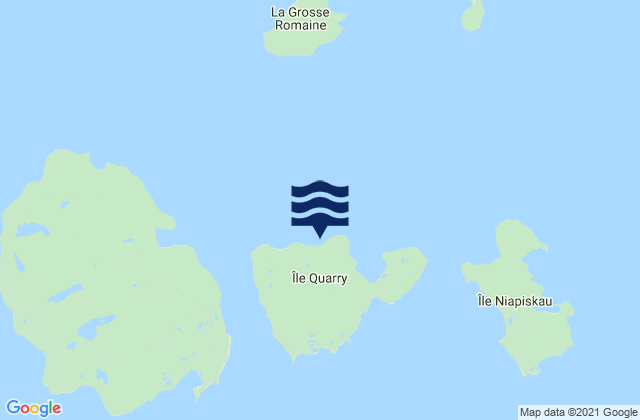Mappa delle maree di Île Quarry, Canada
