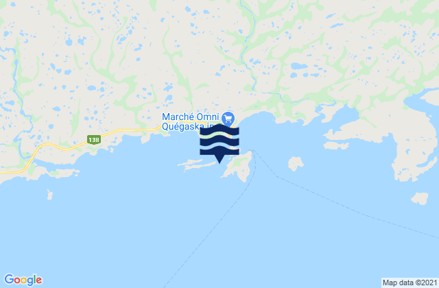 Mappa delle maree di Île de Kegaska, Canada