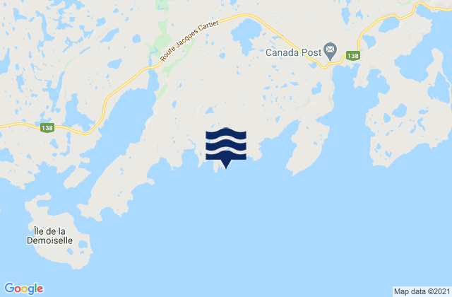 Mappa delle maree di Île du Caplan, Canada