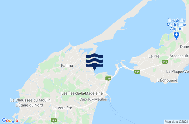 Mappa delle maree di Îles de la Madeleine, Canada