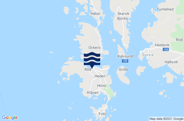 Mappa delle maree di Öckerö Kommun, Sweden