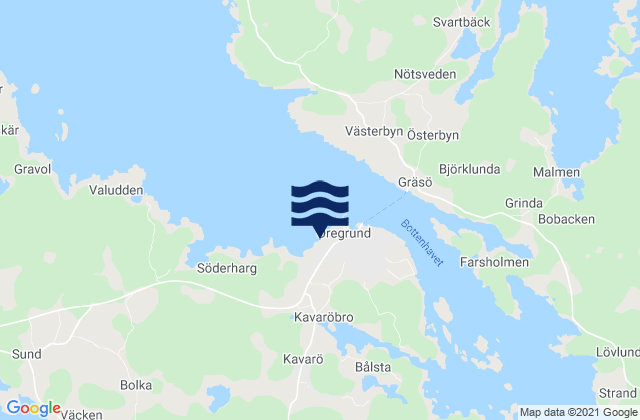Mappa delle maree di Öregrund, Sweden