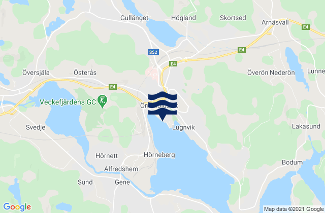 Mappa delle maree di Örnsköldsvik, Sweden