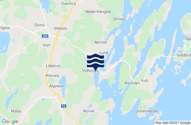 Mappa delle maree di Ösmo, Sweden