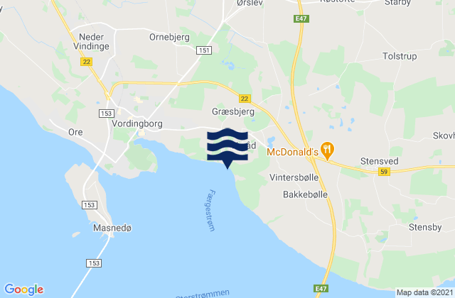 Mappa delle maree di Ørslev, Denmark