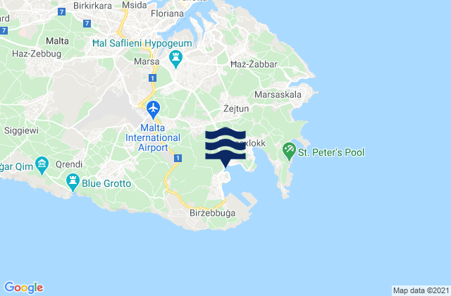 Mappa delle maree di Ħal Għaxaq, Malta