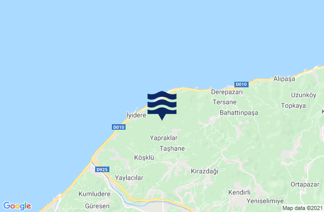 Mappa delle maree di İyidere, Turkey