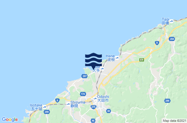 Mappa delle maree di Ōdachō-ōda, Japan