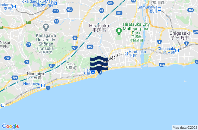 Mappa delle maree di Ōiso, Japan
