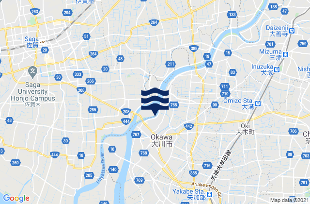 Mappa delle maree di Ōkawa-shi, Japan