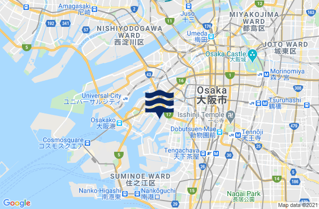 Mappa delle maree di Ōsaka-fu, Japan