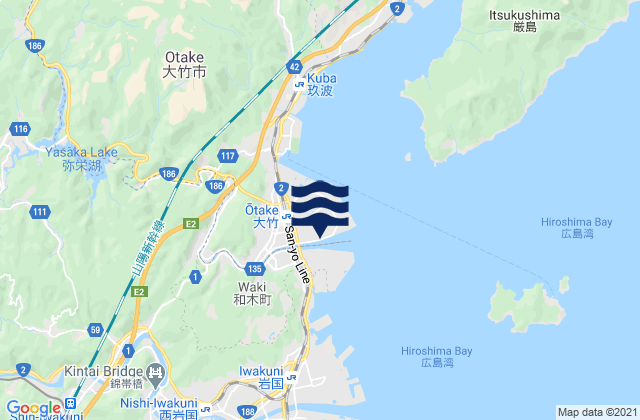 Mappa delle maree di Ōtake, Japan