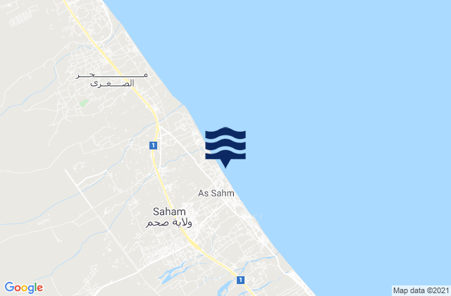 Mappa delle maree di Şaḩam, Oman