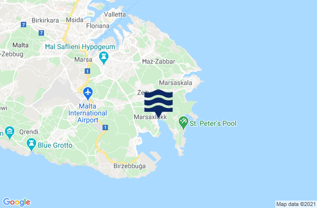 Mappa delle maree di Żejtun, Malta