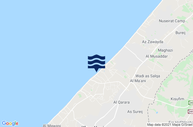 Mappa delle maree di ‘Abasān al Jadīdah, Palestinian Territory