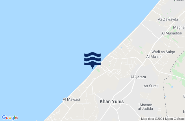 Mappa delle maree di ‘Abasān al Kabīrah, Palestinian Territory