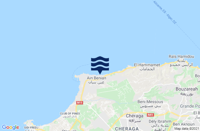 Mappa delle maree di ’Aïn Benian, Algeria