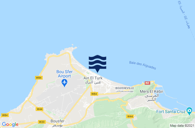 Mappa delle maree di ’Aïn el Turk, Algeria