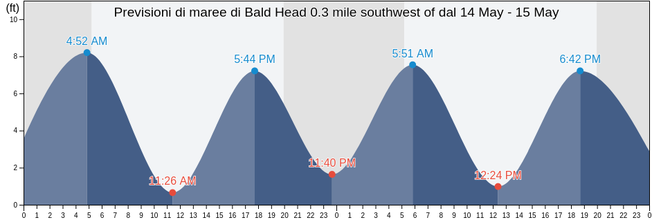 Maree di Bald Head 0.3 mile southwest of, Sagadahoc County, Maine, United States