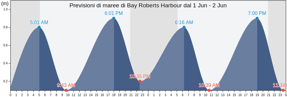 Maree di Bay Roberts Harbour, Newfoundland and Labrador, Canada