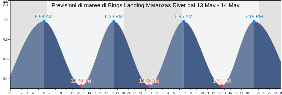 Maree di Bings Landing Matanzas River, Flagler County, Florida, United States