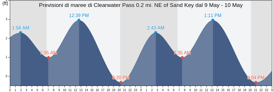 Maree di Clearwater Pass 0.2 mi. NE of Sand Key, Pinellas County, Florida, United States