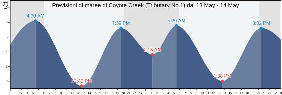 Maree di Coyote Creek (Tributary No.1), Santa Clara County, California, United States