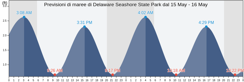 Maree di Delaware Seashore State Park, Sussex County, Delaware, United States