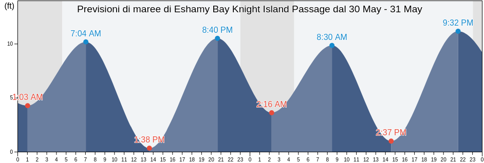 Maree di Eshamy Bay Knight Island Passage, Anchorage Municipality, Alaska, United States