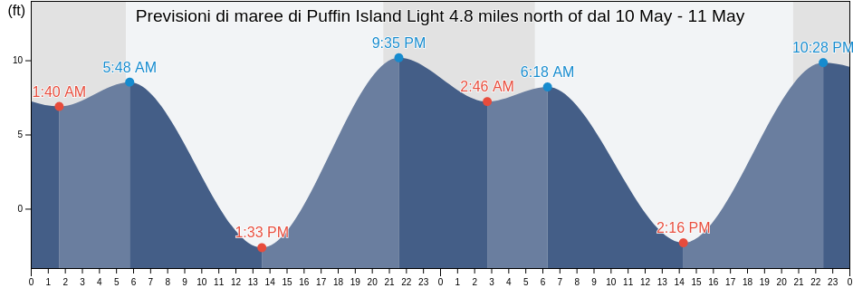 Maree di Puffin Island Light 4.8 miles north of, San Juan County, Washington, United States