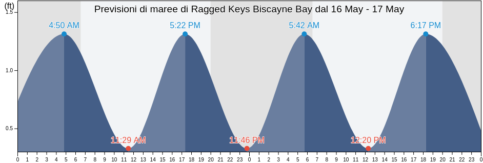 Maree di Ragged Keys Biscayne Bay, Miami-Dade County, Florida, United States