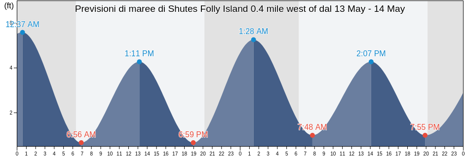 Maree di Shutes Folly Island 0.4 mile west of, Charleston County, South Carolina, United States