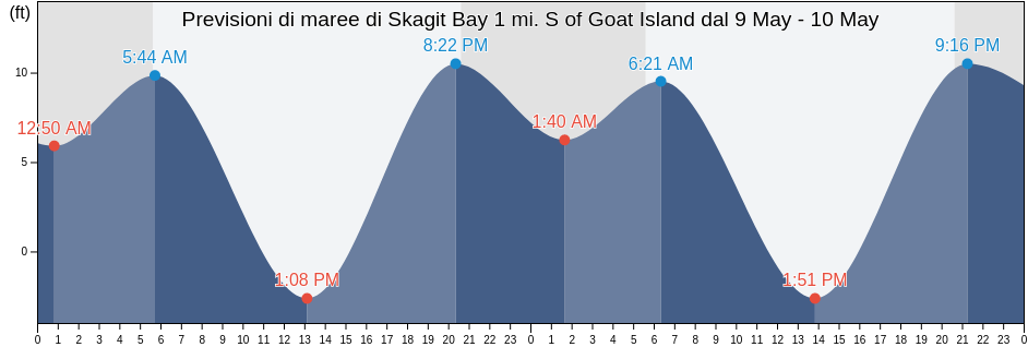 Maree di Skagit Bay 1 mi. S of Goat Island, Island County, Washington, United States