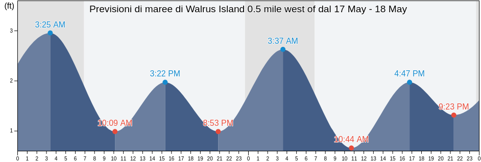 Maree di Walrus Island 0.5 mile west of, Aleutians East Borough, Alaska, United States