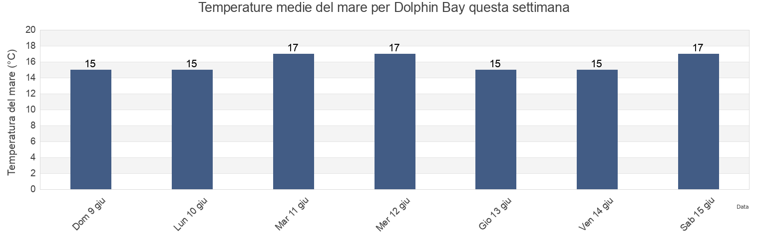 Temperature del mare per Dolphin Bay, Auckland, New Zealand questa settimana