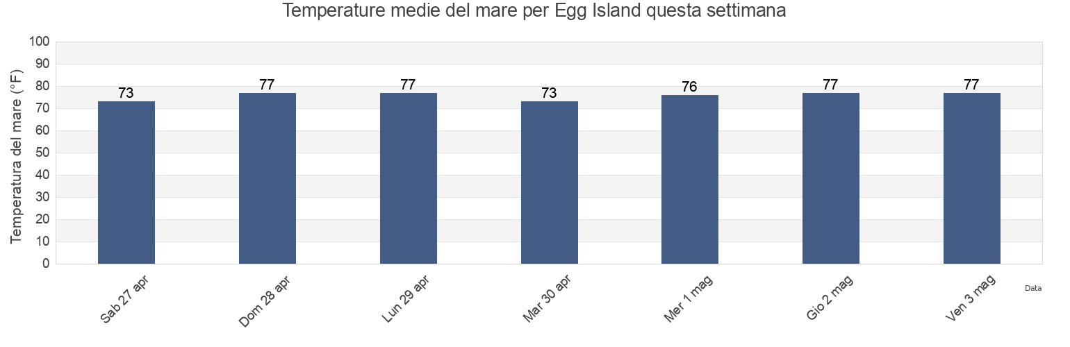 Temperature del mare per Egg Island, Broward County, Florida, United States questa settimana